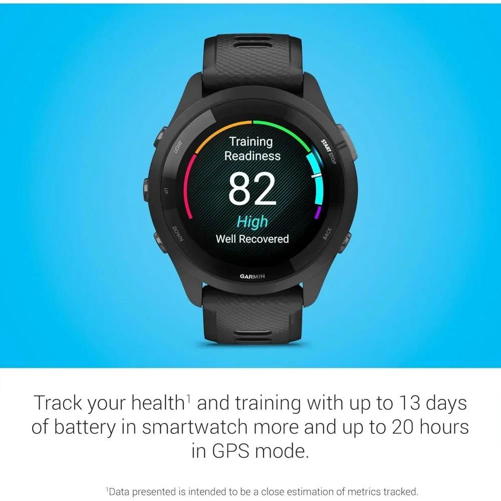 Fast  delivery.Forerunner 265 Running Smartwatch, Colorful AMOLED Display, Training Metrics and Recovery Insights, Black and Pow