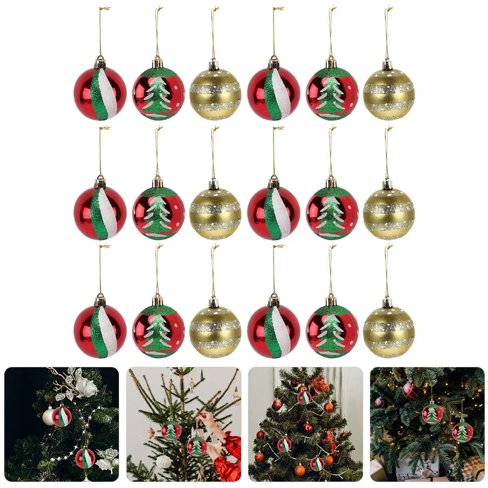 

18Pcs Christmas Tree Hanging Balls Xmas Ball Ornaments Xmas Tree Pendant Decorations for Holiday Party Home Decor