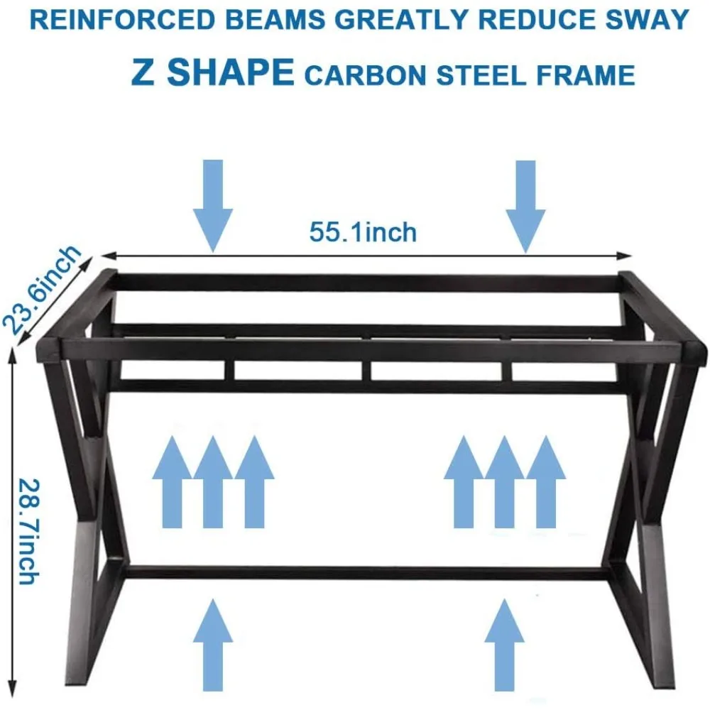 Mesa de computador de vidro, mesa de computador moderna com estrutura de aço carbono e tampo de vidro, mesas de escritório em casa, mesa de computador, estudo