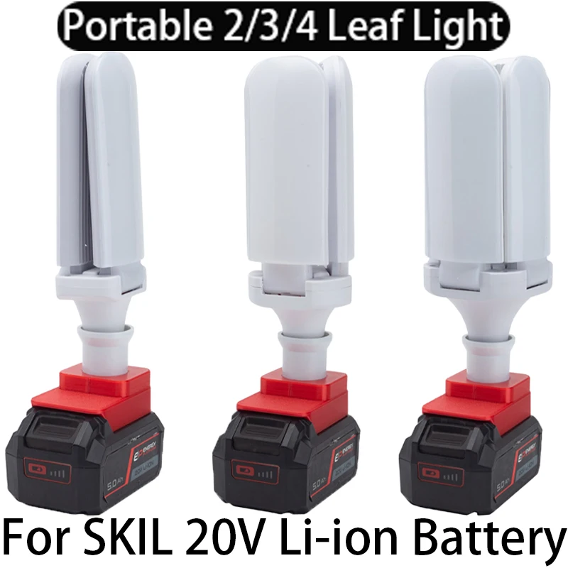 Portable 2/3/4 blade panel light for SKIL 20V Li-ion battery Portable Foldable Wireless LED Light Fan Blade Work Light