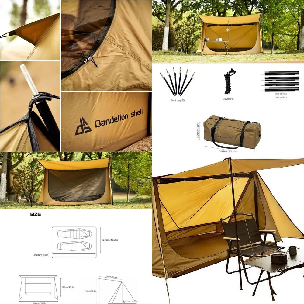 

All-Season Portable Tent with Stove Vent for 1-4, Waterproof & Windproof, Ideal for Camping, Hiking, Hunting, Fishing
