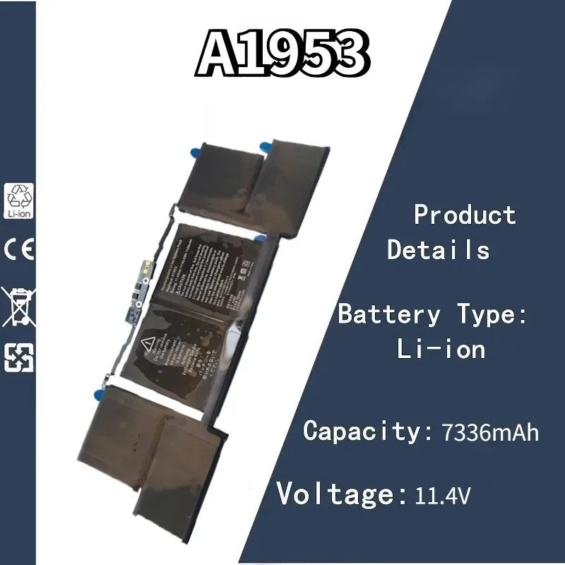

11,4 В 7336 мАч A1953 аккумулятор для ноутбука Apple MacBook Pro 15 дюймов 2018 A1990 A1953 аккумулятор для ноутбука