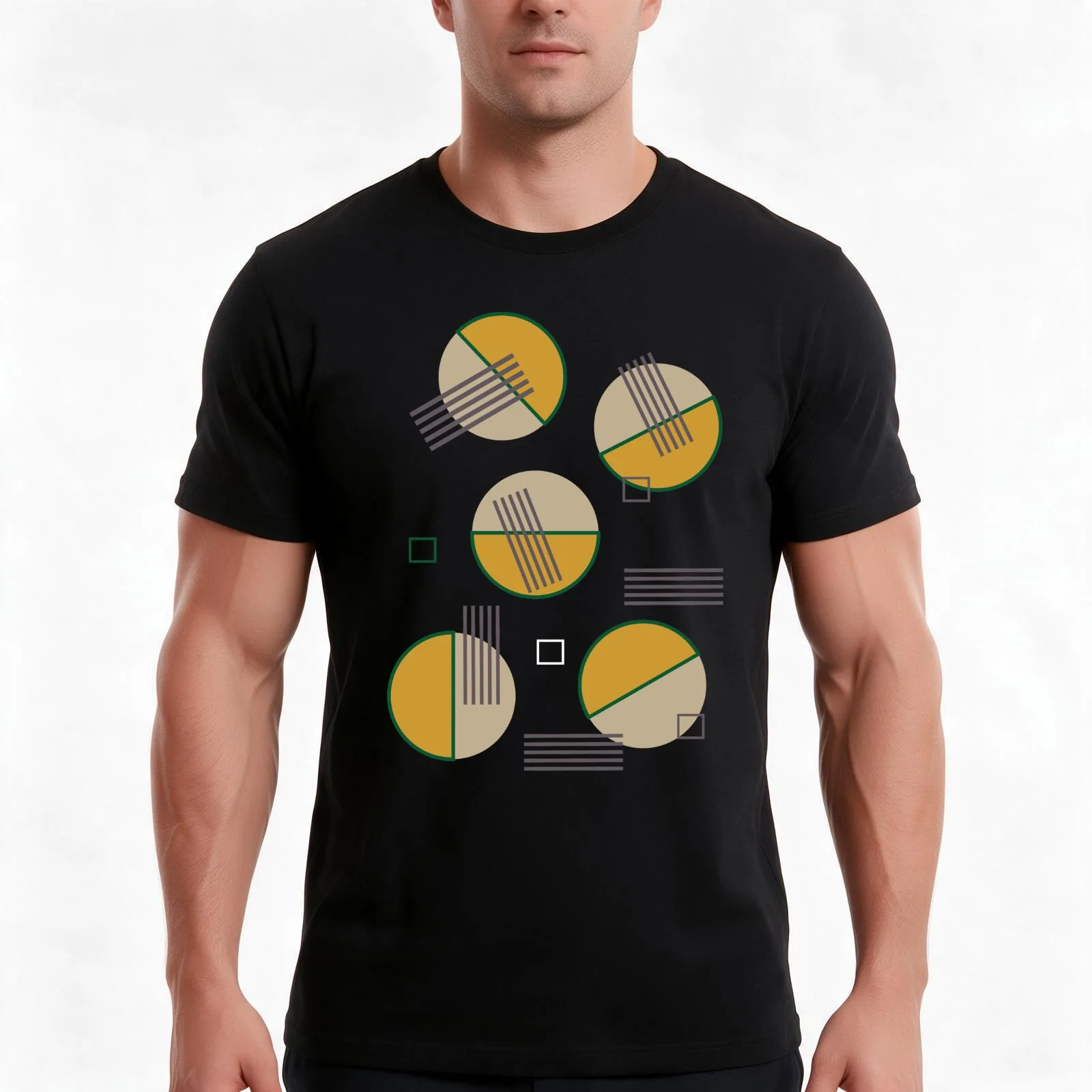 Abstract Composition 09 T-Shirt, Summer Casual Cotton Tee, Oversized Streetwear Tops, Vintage Graphic Print, Unisex Men Women