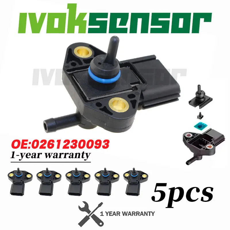 

5pcs Fuel Injection Pressure Sensor For Ford Escape Explorer Focus Maverick Mustang Crown Victoria 5.8L 4.6L 2.0L 0261230093