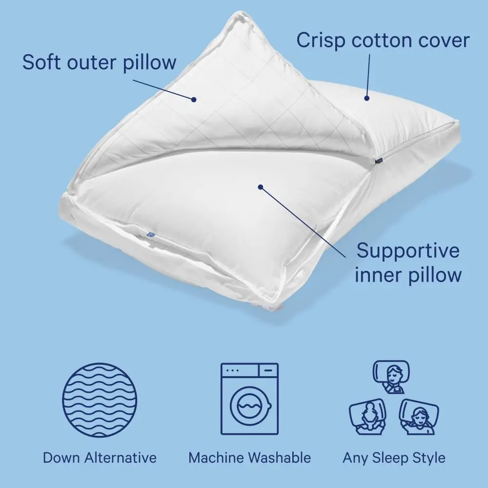 Casper Sleep Original Pillow 2-Pack – King Down-Alternative Bed Pillow