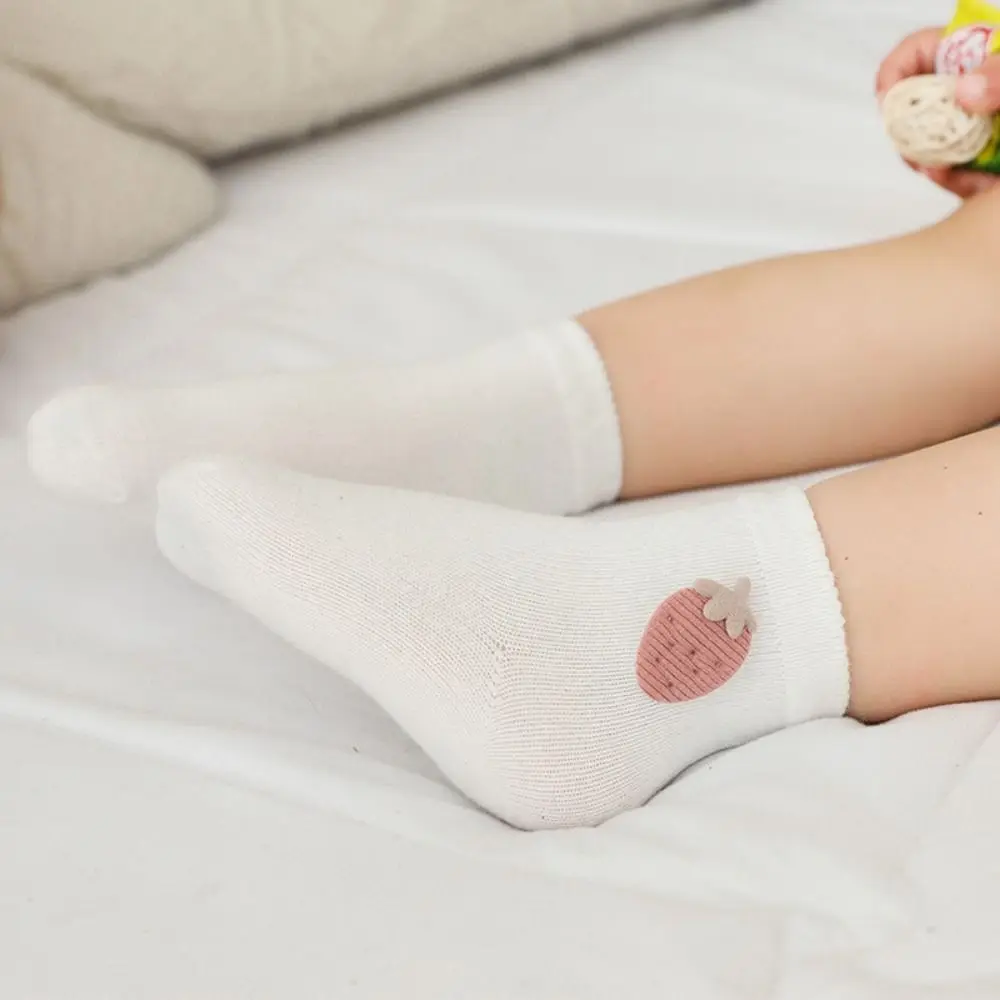 

3Pairs Rabbit Baby Cotton Socks Strawberry Breathable Toddle Short Tube Socks Autumn Spring Cute Newborn Cartoon Socks Toddle