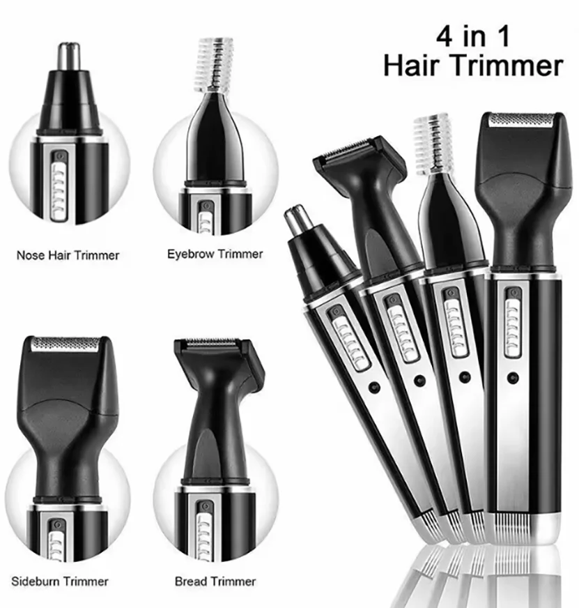 2026 Electric4 في 1 آلة إزالة الشعر المقاومة للماء إزالة شعر الأنف بيكيني الحاجب اللحية المقص التهيأ أدوات للعناية الشخصية قابلة للشحن #1
