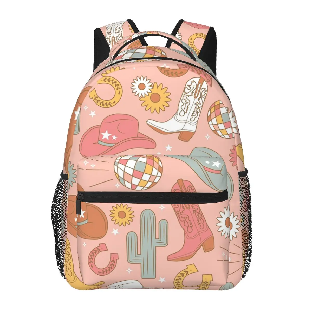 

Western Cowboy Elements Pattern Student Backpack School Bag Hiking Travel Daypack for Men Women Fashion Bookbag Shoulder Bags