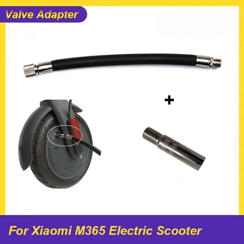 Valve Adapter Air Pump Extended Nozzle Hose, Copper Valve Accessories for Xiaomi M365 Electric Scooter