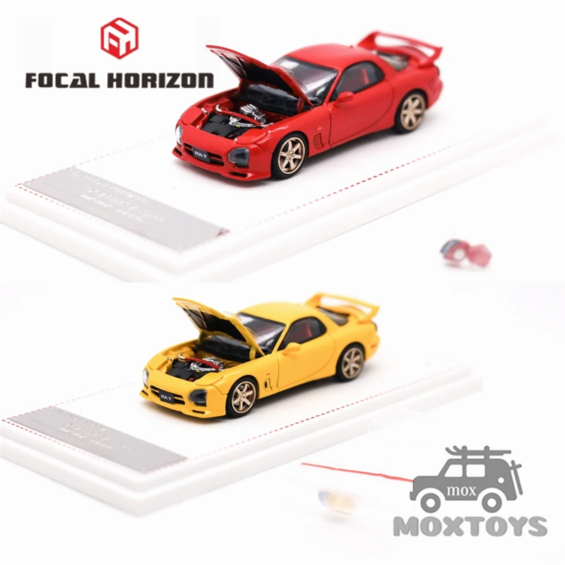 

Focal Horizon FH 1:64 RX7 FD3S A Spec Желтая/красная версия с открывающимся капюшоном, литая под давлением модель автомобиля