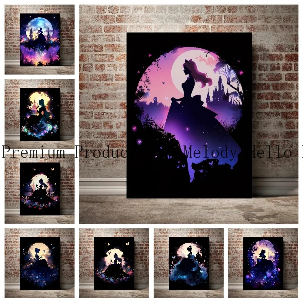 

Disney Canvas Painting for Kids Cartoon Princess Pictures for Wall Decor Art Picture Mural Wall Prints Kids Room Decor Gift