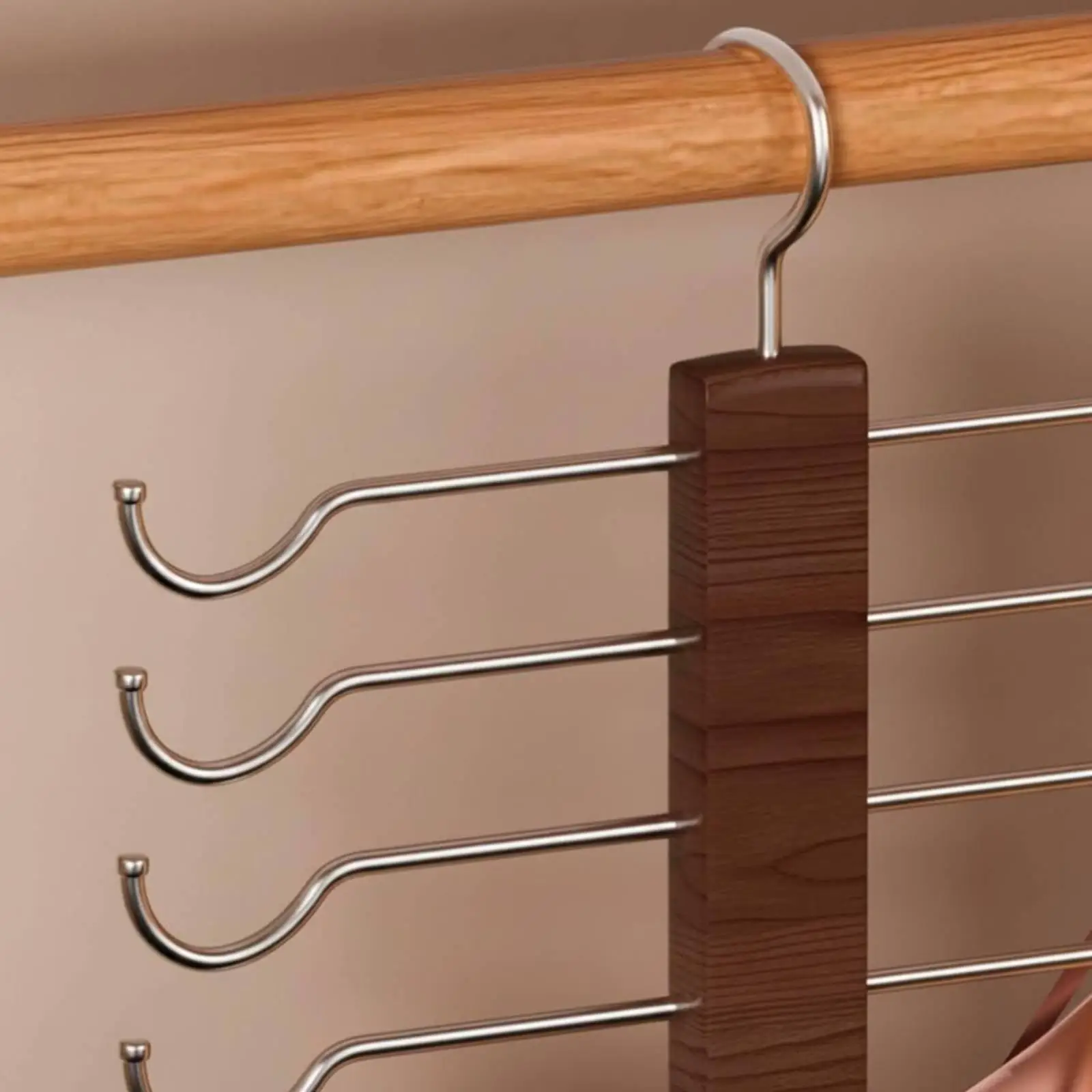 Wooden Underwear Storage Rack Foldable Hanger Clothes Organizer for Wardrobe Efficient Garment Sorting view 3