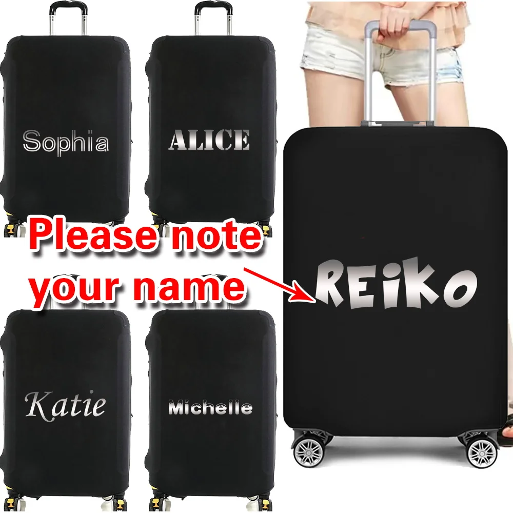Personalized Customized Name Luggage Cover Thick Elastic Trolley Box Dust Cover Travel Accessories 18-32inch Luggage Suitable