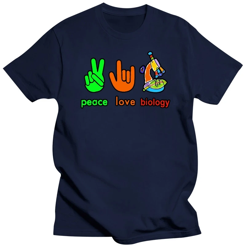 Peace Love Biology Microscope T-shirt Painter Science Teach