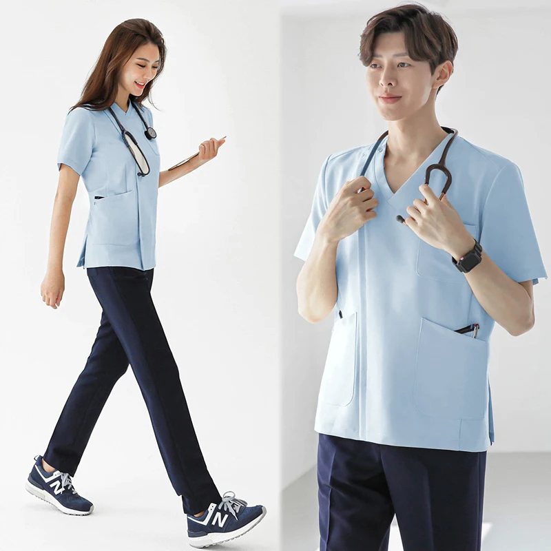 

Korean Sle Medical Surgical Scrub Set Nurse orm Men Women Doctors Pet Clinic Beau Hospital Hand Waing Clothes