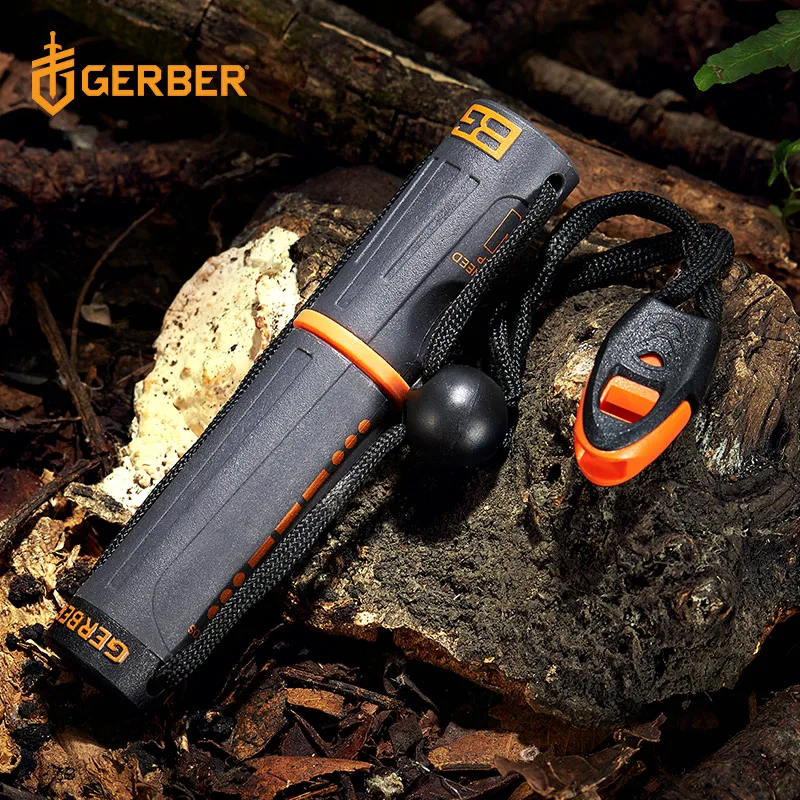 

Gerber Fire Starter Outdoor Equipment Ignition Sti Signal Whistle Jue Tool Multi-Functional Survival Gear Cam Gear