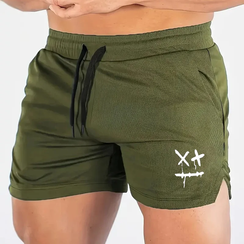 

Модные мужские летние шорты для фитнеса с принтом, спортивные шорты, спортивный бег, пеший туризм, мужские спортивные шорты для бега