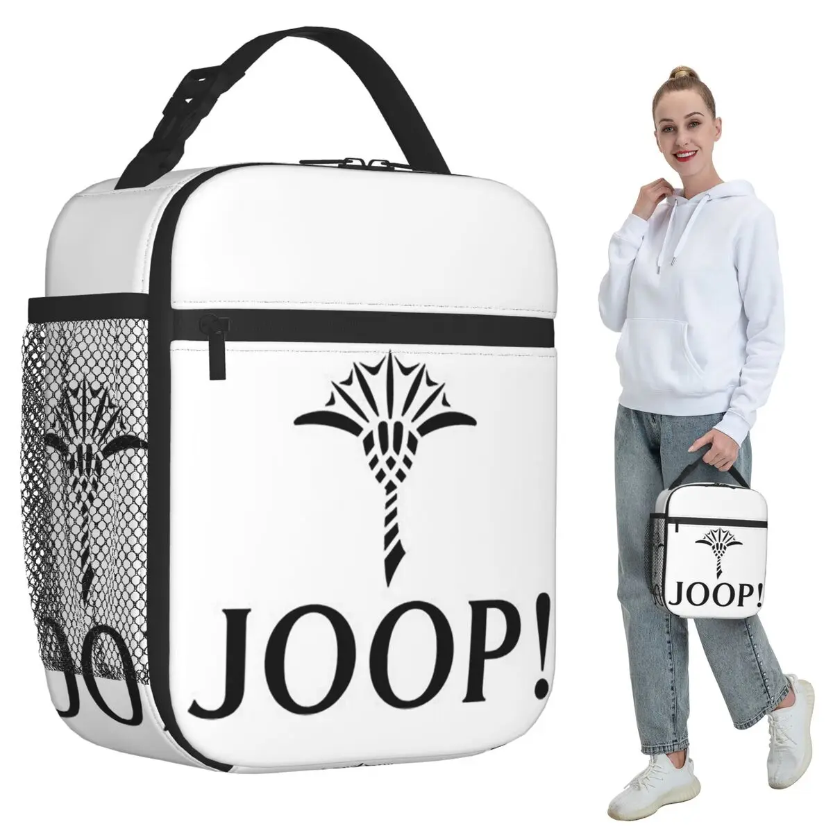 Bolsa de almuerzo aislada con logotipo de Fashion Joop para mujer, caja térmica para comida de oficina, contenedor portátil para almuerzo