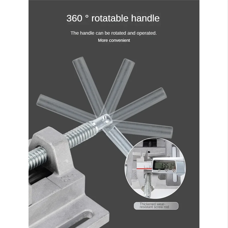 ABLN-1 Pieces Aluminum Alloy Small Bench Vise 2.5 Inch Flat Vise Milling Machine Grinder Flat Vise Flat Pliers
