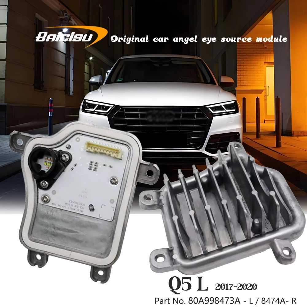 

Новый светодиод 80A998473A с радиатором, модуль управления фарами для Audi Q5L SQ5 2017-2020 годов, светодиодные фары 80A998474A 6002TX0523 524