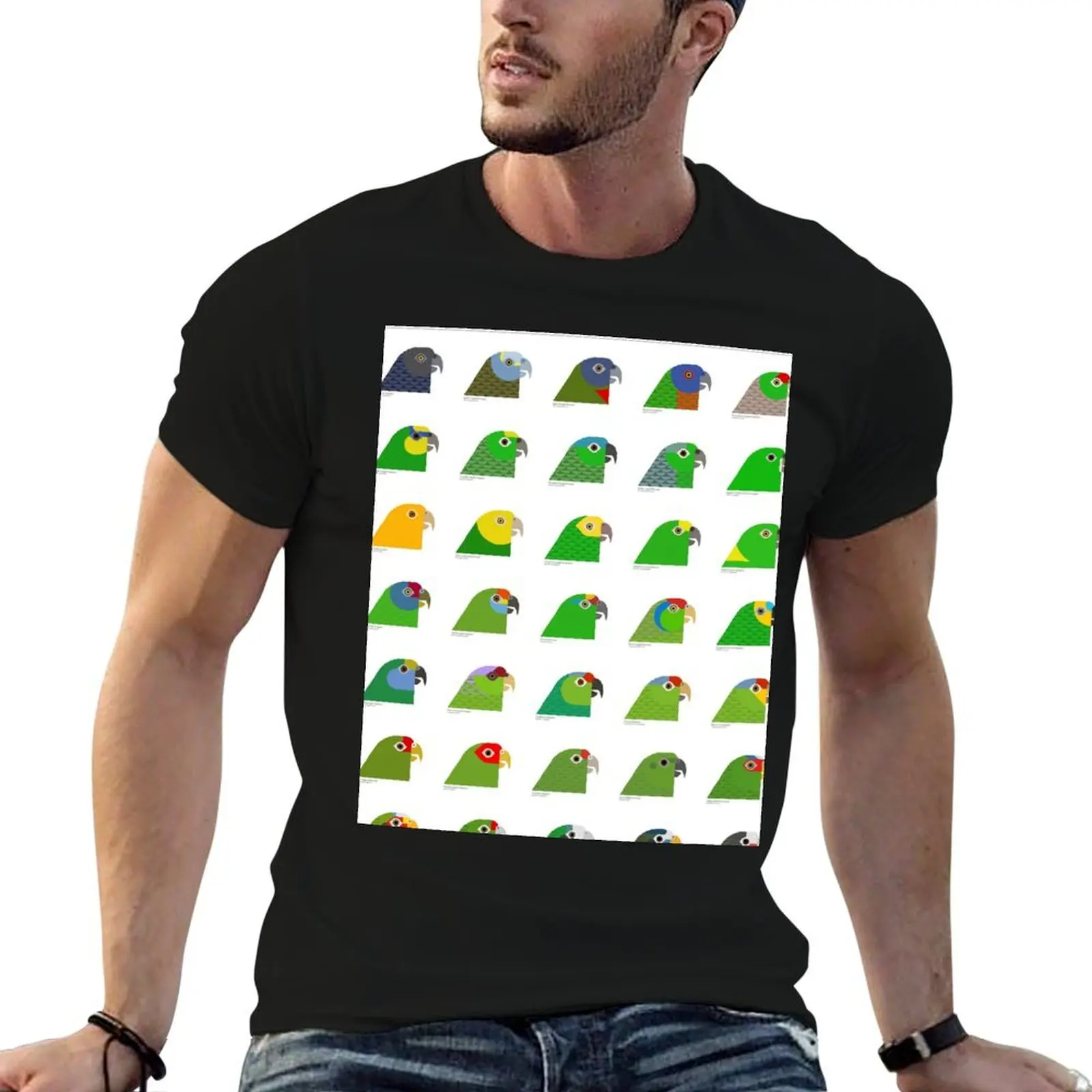 Amazon Parrots T-Shirt summer clothes blanks plain graphic t shirts Men's cotton t-shirt