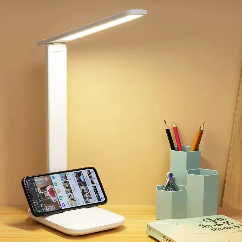 LED-tafellamp Ogenbescherming Touch Dimbaar Opvouwbare tafellamp Studentenslaapzaal Slaapkamer Lezen USB Opladen Nachtlampje