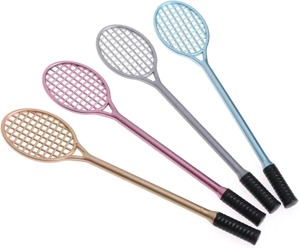 12Pcs Wholesale Creative Student Cartoon Badminton Racket Modeling Gender-neutral Pen School Teacher Office Stationery