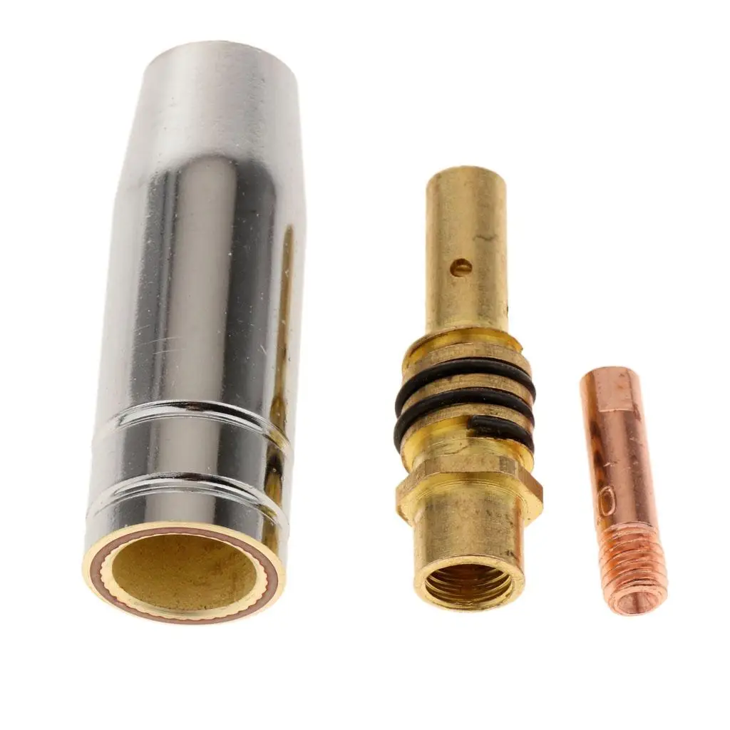 Welding Torch Kits Tip MB15AK Conductive Nozzle Connecting Rod Tool Set Welding Torch Accessories 3Pcs