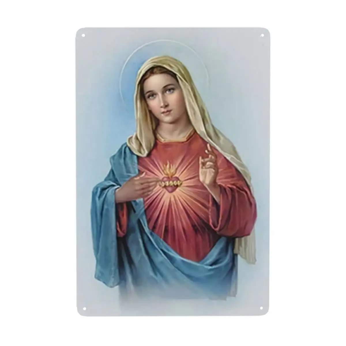 Warm Heart Of Jesus Signs Custom Vintage Religious Christian Divine Mercy Metal Plaques for Club Cafe Restaurant Wall Art Decor