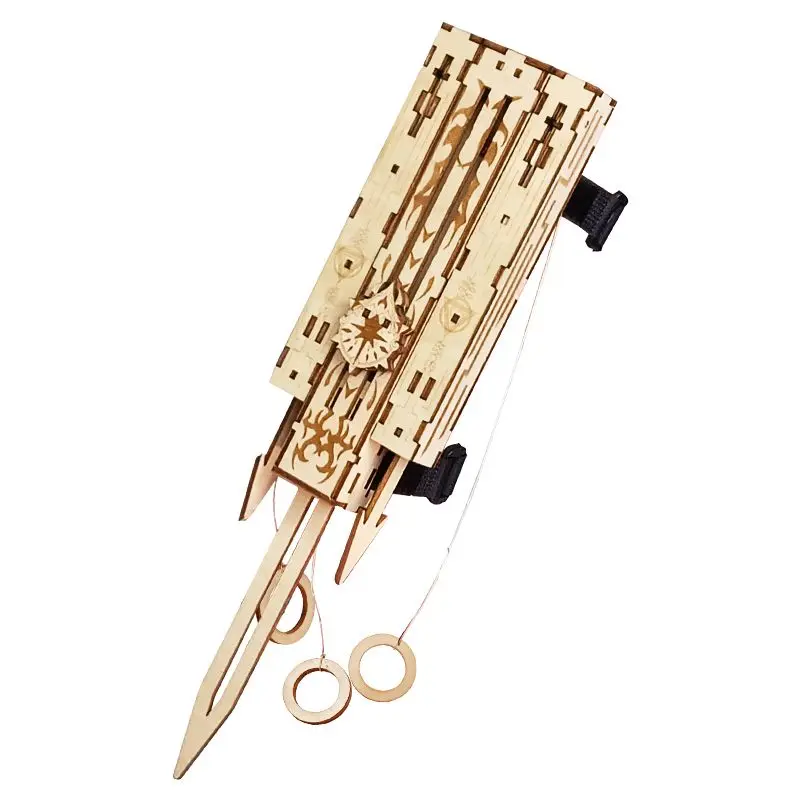 Handgemaakte DIY mouw pijl driedimensionale 3d houten puzzelspel merchandise montage katapult mouw zwaard jongens cadeau