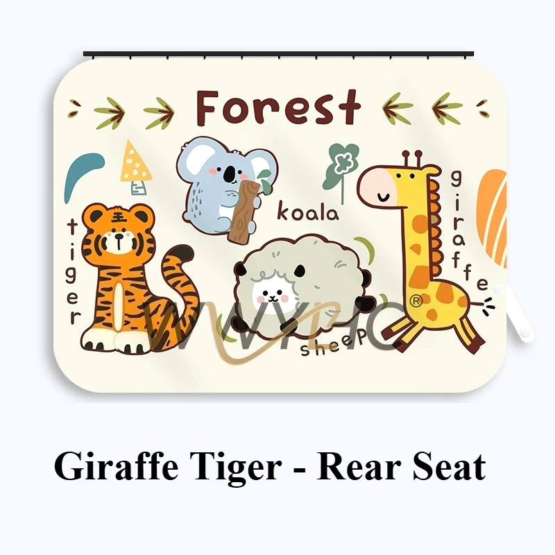 

Suitable for Car Sunshade Suction Cup Type Children Sunscreen Heat Shield Cartoon Ins Car Curtain Mesh Pocket Double Layer Cloth