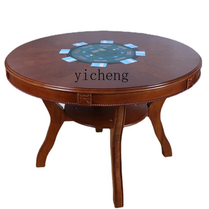 

Zc Landlord Dealing Device Eight-Port Poker Machine Automatic Card Management Machine Solid Wood round Table Poker Dealer