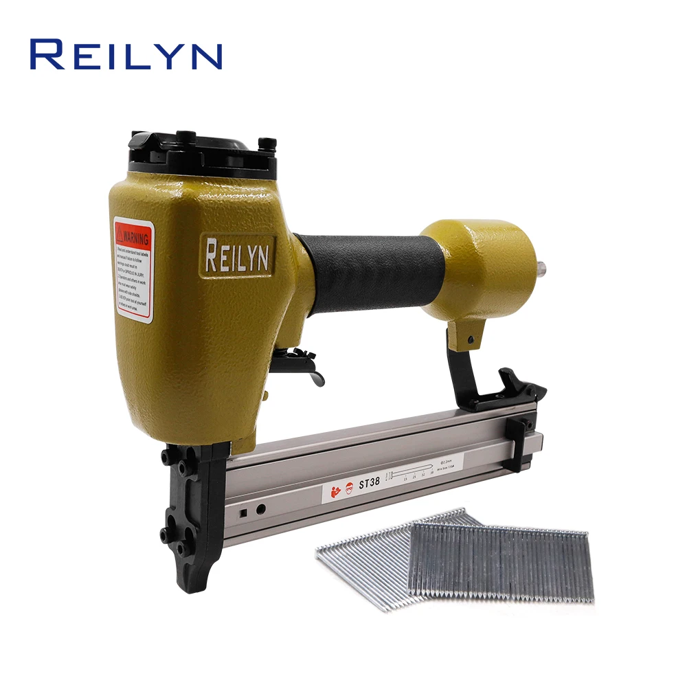 

Reilyn ST38 Pneumatic Concrete Nail Gun 18-38mm Home Air Stapler Gravity Type Pneumatic Steel Nail Gun Concrete Powerful Nailer