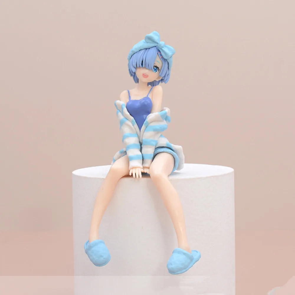 15cm Cute Hoodie Rem Action Figures Anime Re:Life In A Different World From Zero Figure Japanese Cartoon Model Car Ornaments