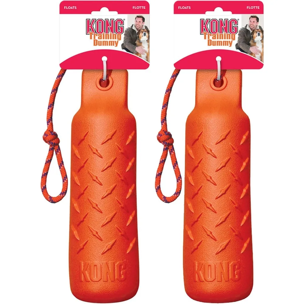 KONG-juguete para perros con cuerda simulada de entrenamiento, recuperador flotante duradero para buscar y entrenar, paquete de 2 (naranja, extra grande)