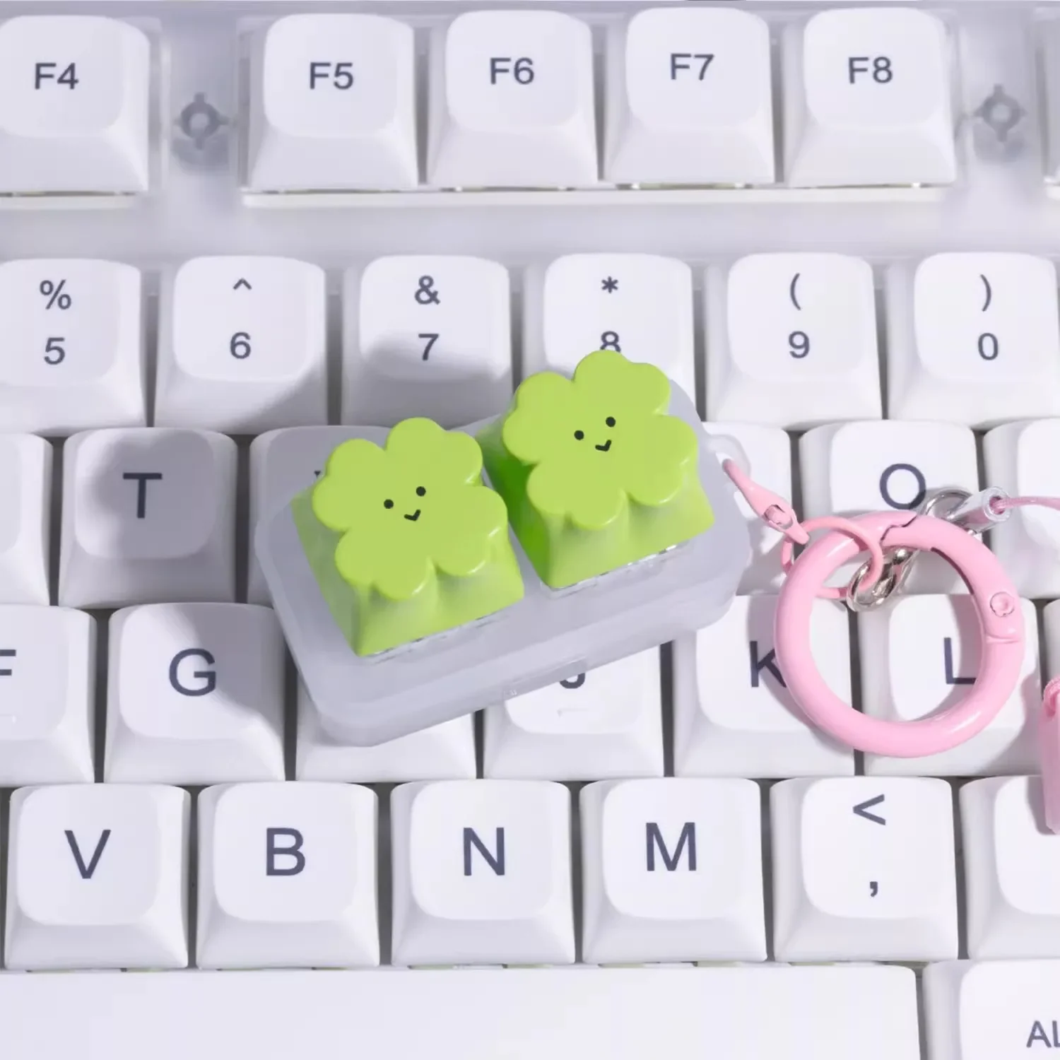 Lucky Customised Straw Theme Keycaps Green Resin Personalised DIY Handmade Cherry Keycaps for Mechanical Keyboard MX Switch Gift