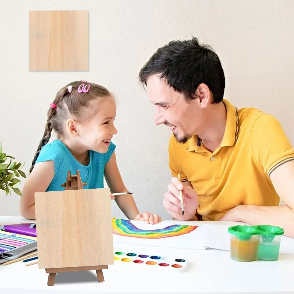 

8Pcs Unfinished Wood Picture Frames for Crafts Natural Pine Wood Panels for Handmade Clay DIY Supplies