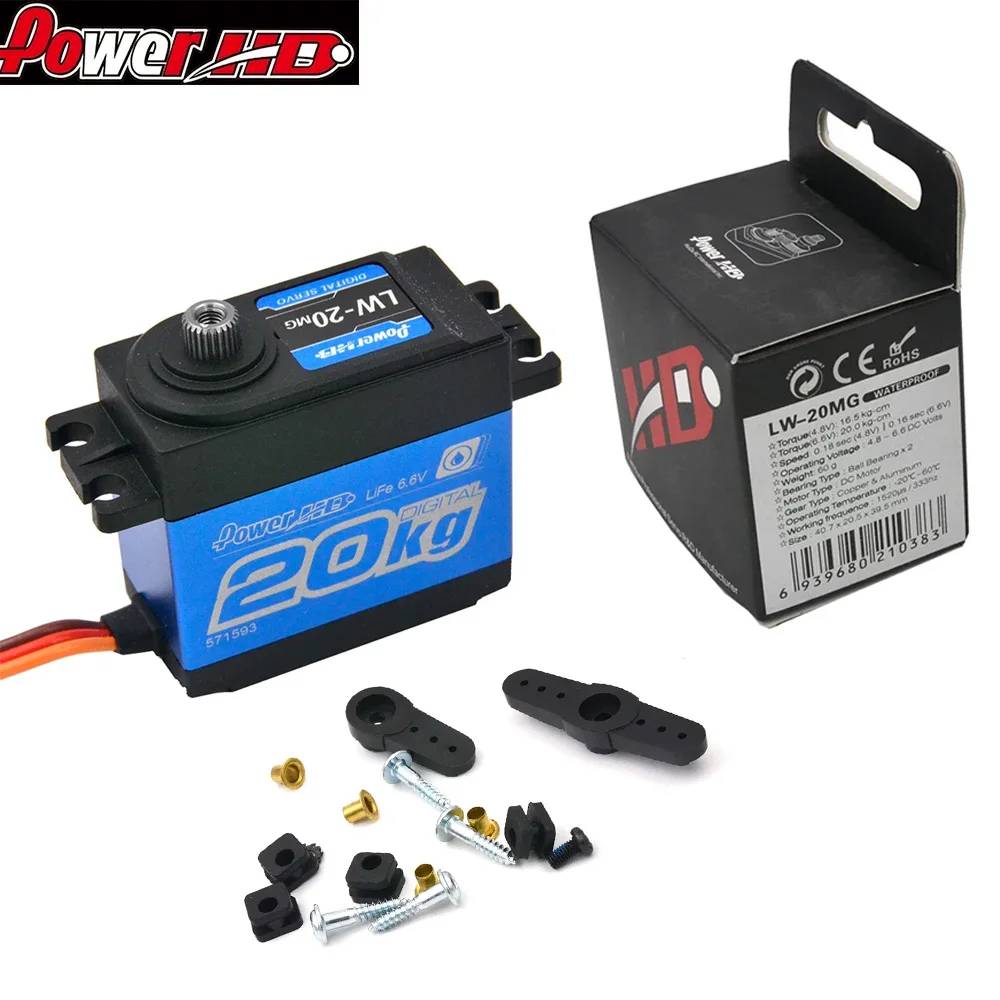 

Orignal POWER HD LW-20MG Waterproof Digital Servo 20kg/60g for 1/8 1/10 RC Cars RC Airplanes