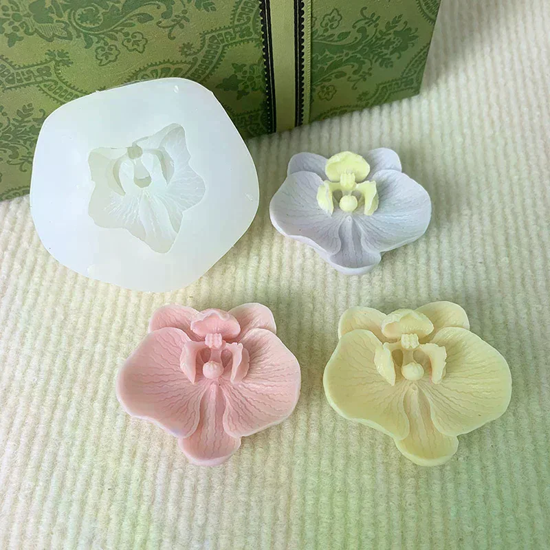3D Simulation Orchid Silicone Mold Kitchen Baking Tool Rose Flower Phalaenopsis Fondant Chocolate Jelly Cake Decor Plaster Mould