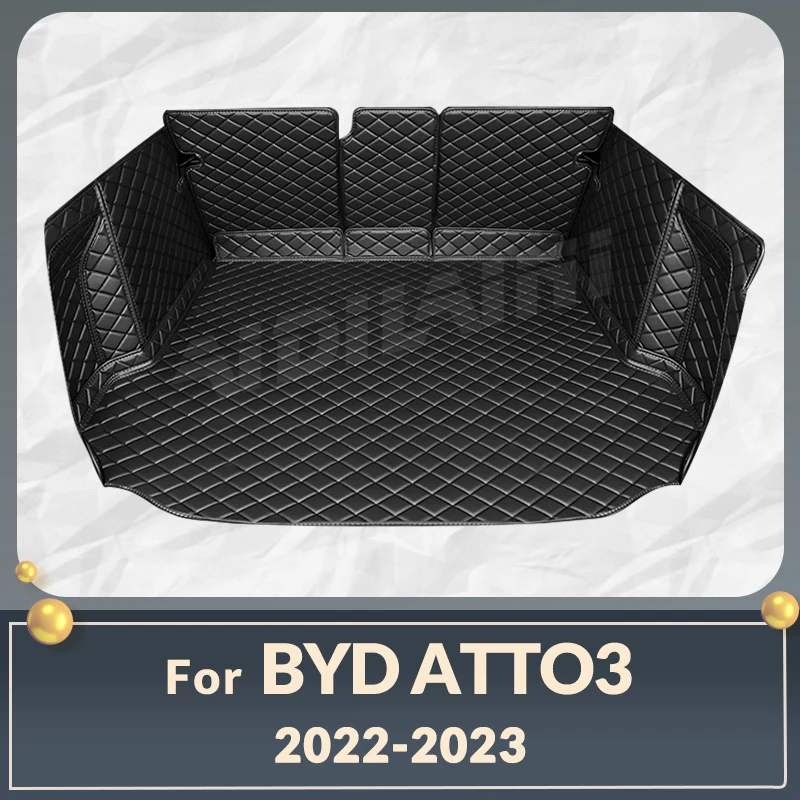 

Auto Full Coverage Trunk Mat For BYD Atto 3 2022 2023 Leather Car Boot Cover Pad Cargo Liner Interior Protector Accessories