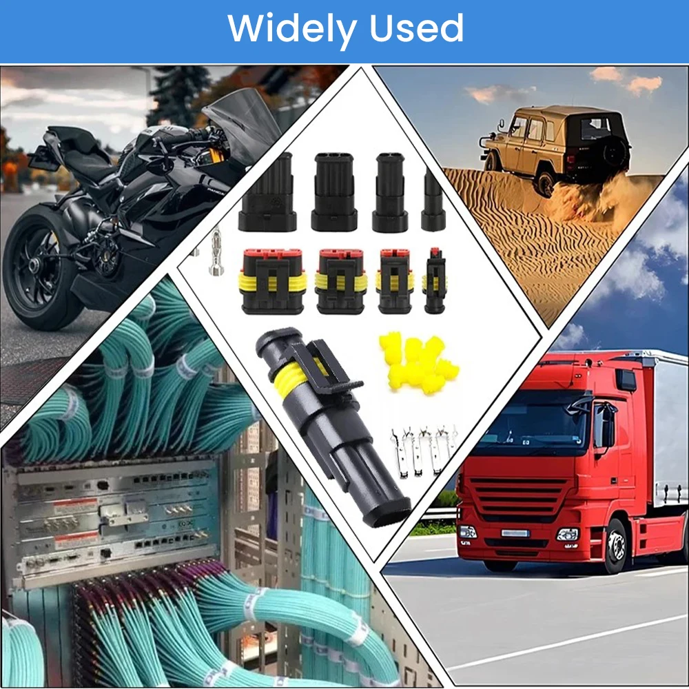 1/2/3/4 Pin Waterproof Electrical Terminal Quick Connector with Wire 10Pcs/5Sets, Suitable for Cars, Ships, etc LK-AA421