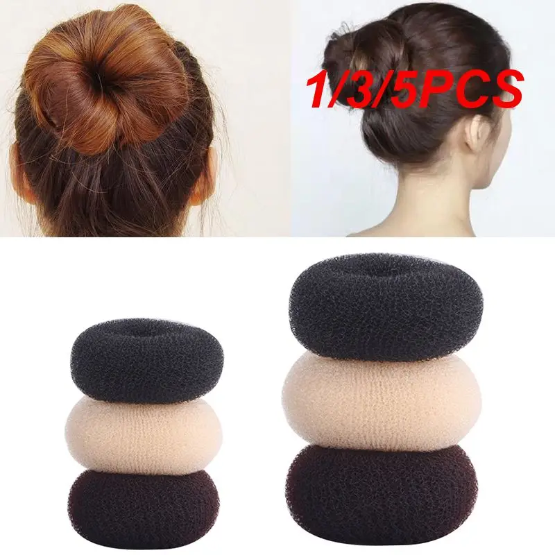 1/3/5PCS M L Black/Brown/Ivory Hair Bun Maker Donut Bagel For Hair Tools Hairpin Hair Accessories For Women Styling Braids