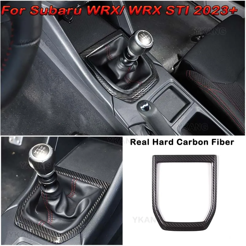 Real Hard Carbon Fiber Car Gear Panel Cover Decor Sticker For Subaru WRX/ WRX STI 2022-2026 Interior Trim RHD LHD Accessories