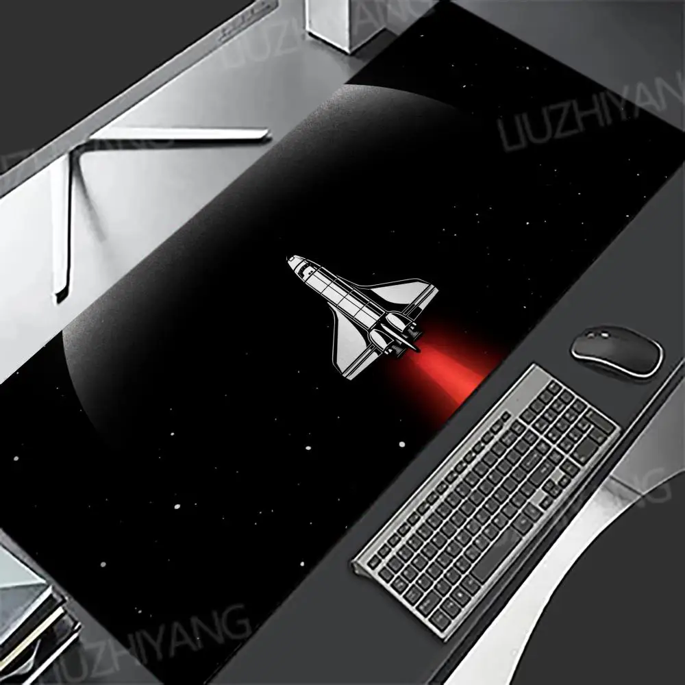 Space Rocket Large Mouse Pad Desk Mat Gaming Mats Office Non-Slip Stitched Edge Keyboard Rug Extended Computer Long Mouse Pads