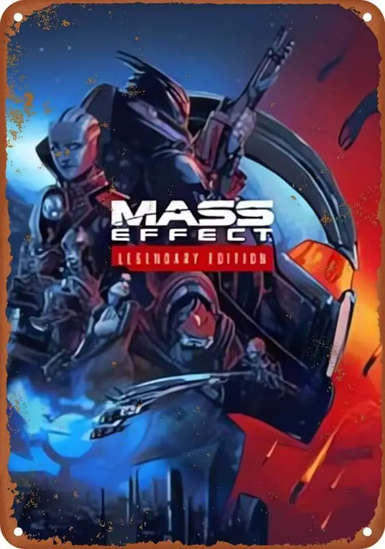 Mass Effect Legendary Edition Poster Art Metal Tin Sign Aluminium Sign 8X12 Inch Wall Decor Gifts For Home,Street,Bars,Restauran