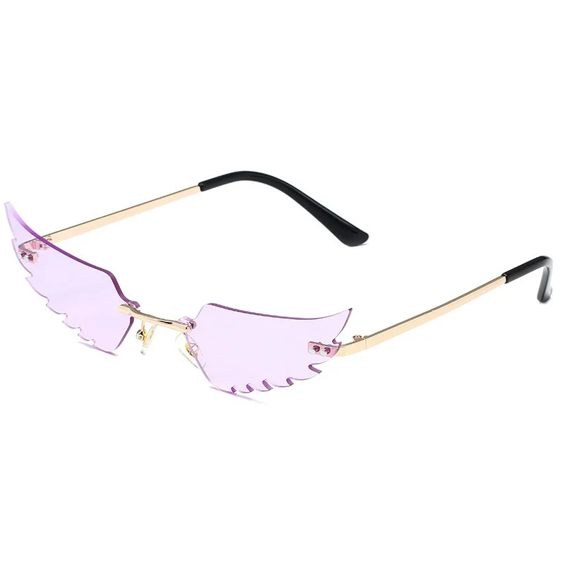 

Wings Shape Rimless Sunglasses Women Ins Frameless Eyeglasses Female Party Funny Glasses Trend Eyewear Ocolus De Sol Feminino