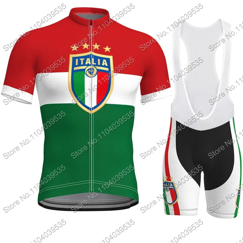 Italy Cycling Jersey 2024 Set Mens Short Sleeve National Team Italia Clothing Road Bike Shirts Suit Bicycle Bib Shorts MTB Ropa