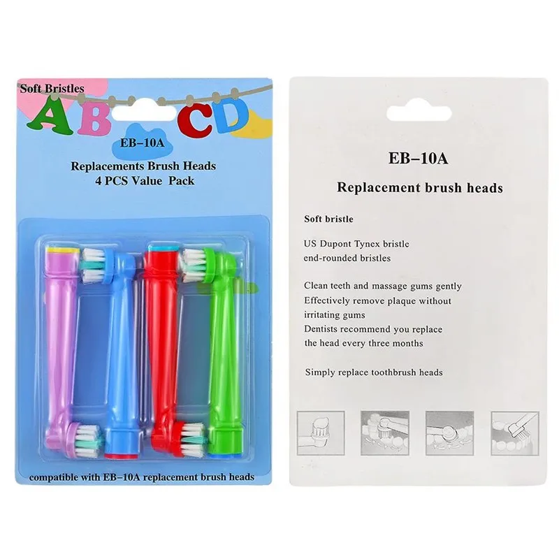 Oral Electric Toothbrush Replacement Heads for Children, Pack of 4