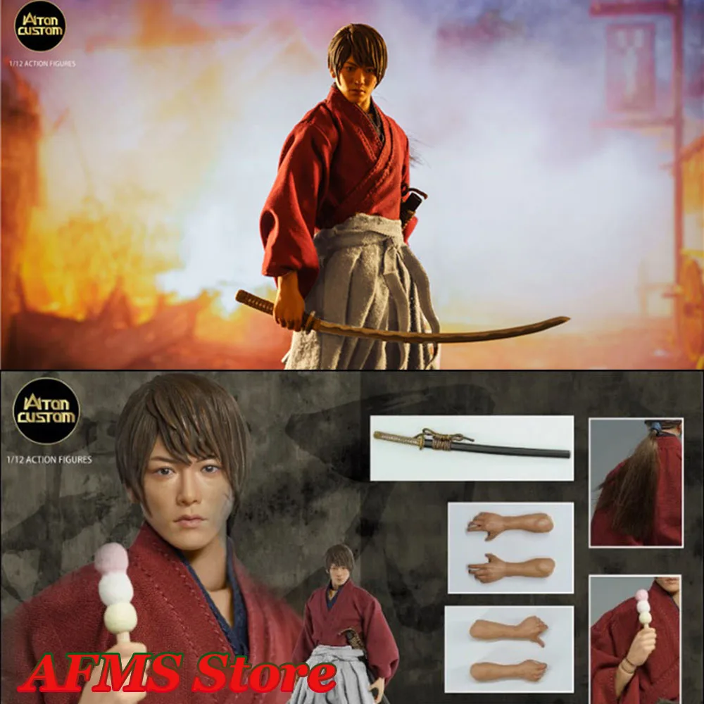 

1/12 мужской солдат HIMURA KENSHIN Wanderers Красивый японский самурай полный комплект 6 дюймов экшн-фигурка модели коллекционные игрушки