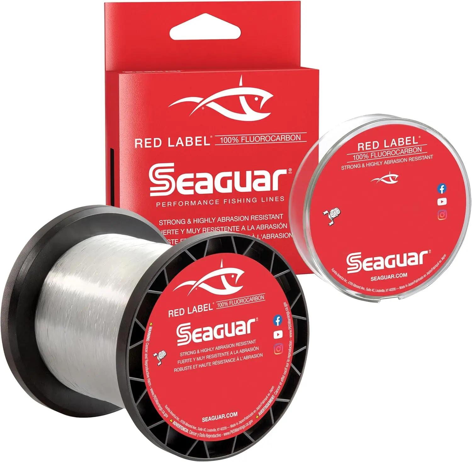 

100% Fluorocarbon Fishing Line for Power Baits & Heavy-Duty Use, Clear, Multiple Sizes